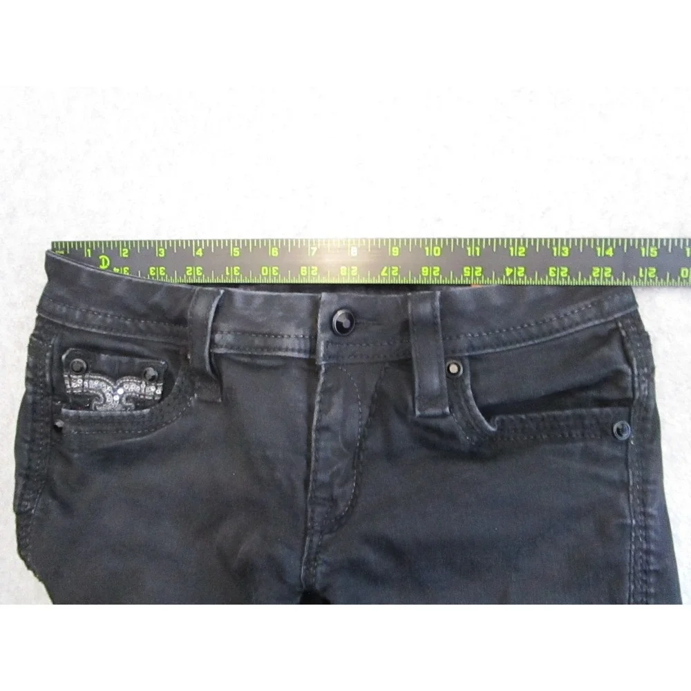 Rock Revival Jeans Womens 25 Black Betty Easy Skinny Embroidered Y2K - Picture 7 of 12